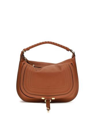 Chlo&eacute; Womens Shoulder Bag Marcie Clay Brown Calf Leather