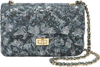 Tiffany & Fred Sequin & Leather Quilted Shoulder Bag