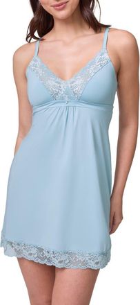 Montelle Intimates Lace Bust Support Chemise in Dewdrop/chantilly at Nordstrom, Size 3X-Large