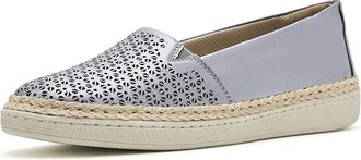 Trotters Accent Perf Womens Flat Shoes Pewter : 10.5 N (AA), Leather