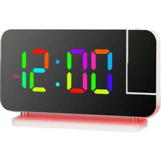 OEM Reloj Despertador Digital Led Colorido Con Proyecci&oacute;n: Para Iluminaci&oacute;n De Dormitorio Y Alarma De Colores, Vers&aacute;til, Ajustable Y Moderno - Crezuo