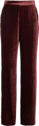 Etro Rode Velvet Relaxed Fit Broek - Dames - Straight fit broeken - Rood - M - Broeken