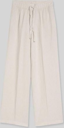 Tom Tailor Wide Leg Hose aus Leinen-Viskose-Mix in Taupe, Gr&ouml;&szlig;e 34/32