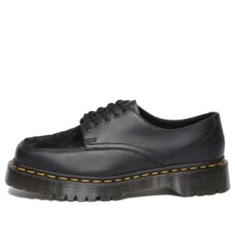 Dr. Martens 5-Eye Bex Square Toe Hair-On & Leather Shoes Black 31171001