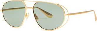 Bottega Veneta Classic Aviator-style Sunglasses - Gold - One Size