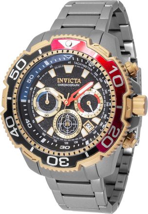 Invicta TI-22 49495 Herenhorloge - Quartz Uurwerk - Titanium met Zwarte Wijzerplaat - 48 mm