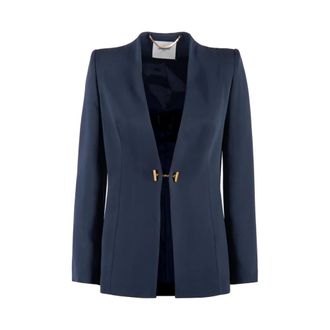 Nenette Dames, Jassen, Blauw, Maat: 2XS Leer