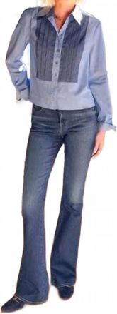 Finley Crop Tux Combo Shirt In Denim