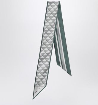Prada Emerald printed silk ribbon 85x6