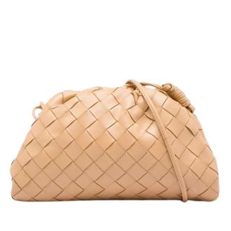 Bottega Veneta Pre-owned Mini Pouch - Dames - Pre-owned - Beige - Maat: ONE Size Leer