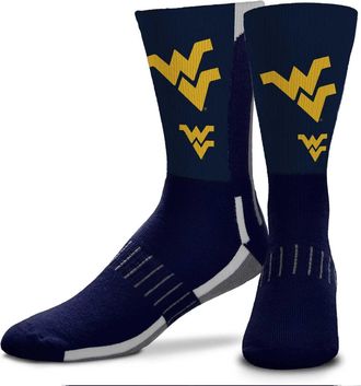 For Bare Feet NCAA Adult State and University Crew Socks - Polyester blend - Unisex - High-performance socks provide superior comfort (West Virginia Mountaineers - 