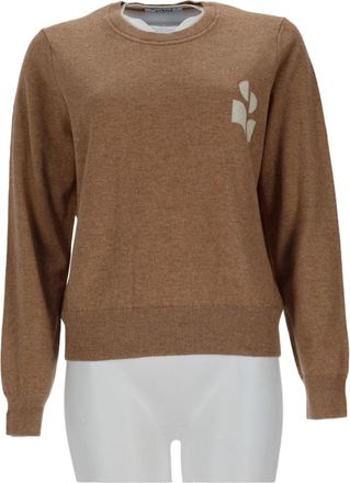 Isabel Marant Long-sleeved Brown Pullover Sweater with Abstract Design