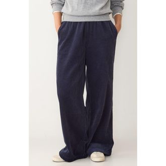 Marine Layer Allison Pull-On Wide Leg Corduroy Pants in Navy at Nordstrom, Size X-Small