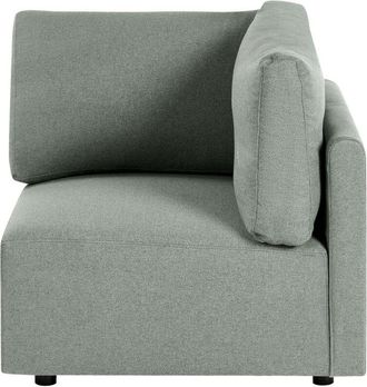 Beliani Left-Hand Corner Module Green Fabric Upholstery 1-Seat Sofa Section Modern Style Living Room MESNALI