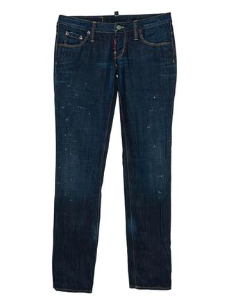 Dsquared2 Pre-owned logo-patch jeans - men - Cotton - 42 - Blue