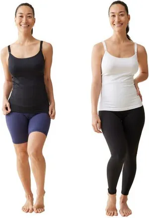 Ingrid & Isabel Postpartum Shaping Cami Bundle in Black/white at Nordstrom, Size X-Large