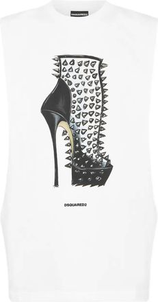 Dsquared2 Canotta Iconique con stampa - Bianco