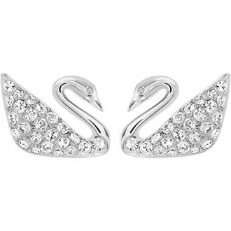 Swarovski Swan Oorknopjes - Dames - Accessoires - Grijs - Maat: ONE Size