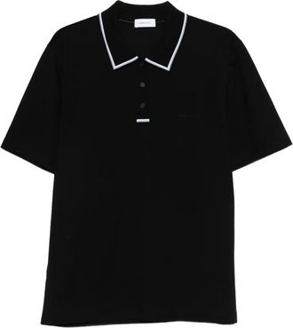 Ferragamo stripe-detail polo shirt - men - Cotton - S - Black