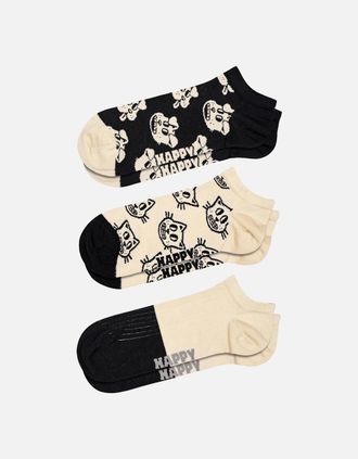 Happy Socks Womens 3-pack Pets Low Socks, Black - Size: 9.5/12.5/12/11.5/11/10.5/10/13/9/8/8.5