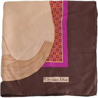 Dior Pre-owned Scarves, female, Multicolor, Size: ONE SIZE Pre-owned Carr&eacute; Femme Silk Scarf