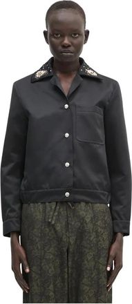 Wales Bonner Flora Jas - Dames - Zomerjassen - Zwart - L - Polyester - Jassen