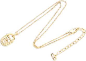 Dior Collana con catena e pendente logo anni 2010 - Oro