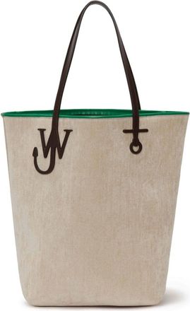 J.W.Anderson Anchor contrasting-trim tote bag - unisex - Acrylic/Polyester/Polyamide/Elastane - One Size - Neutrals