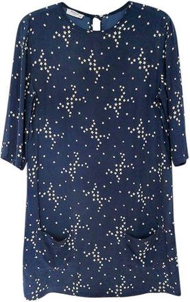 Equipment Star Print Aubrey Silk Shift Dress Size M
