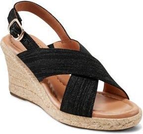 Easy Spirit Ariane Espadrille Slingback Platform Wedge Sandal in Black at Nordstrom Rack, Size 8.5