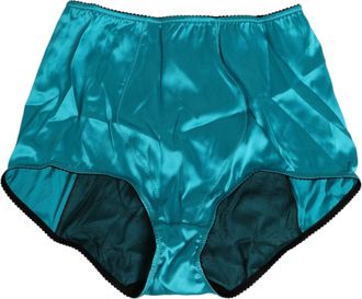 Dolce & Gabbana Aqua Groene Satijnen Hoge Taille Ondergoed