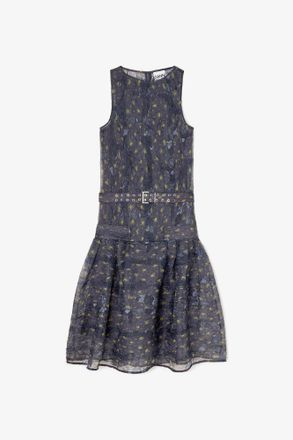 Ganni Dress in Shibori Organza - Size 10/12 Mixed