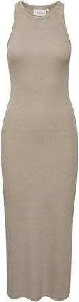 Gestuz Drew GZ Sl Lange Jurk String - Dames - Maxi kleedjes - Beige - XS - Katoen - Kleedjes