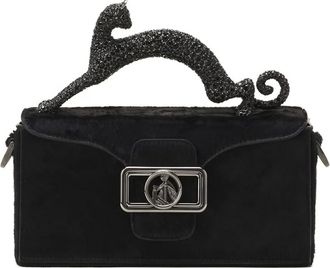 Lanvin Pencil Cat leren crossbodytas - Zwart