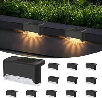 OEM Luces Solares Para Patio Con Clasificaci&oacute;n Ip65 A Prueba De Agua, Paquete De 12 Luces Solares Para Escaleras: Luces Led Para Exteriores Para Escaleras