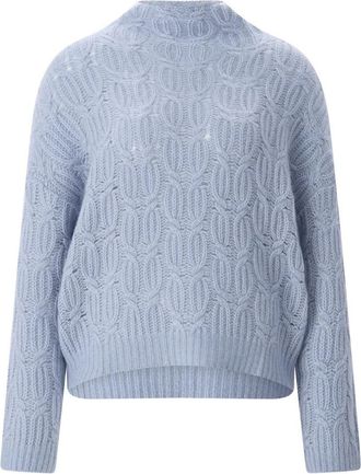Hemisphere Gebreid kledingstuk met ronde hals - Dames - Cashmere truien - Blauw - S - Katoen - Truien & Vesten