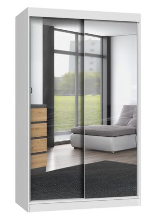 OEM Armario Moderno Corredero Con Espejos, Blanco, 120 Cm: &iexcl;funcionalidad Y Estilo Para Tu Dormitorio