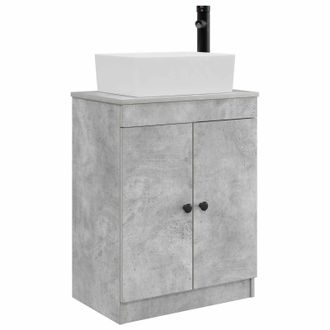 vidaXL Vanidad De Ba&ntilde;o Con Lavabo Gris Hormig&oacute;n 54 X 35 X 83 Cm Vidaxl