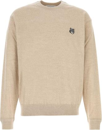 Maison Kitsun&eacute; Light Beige Logo Sweater