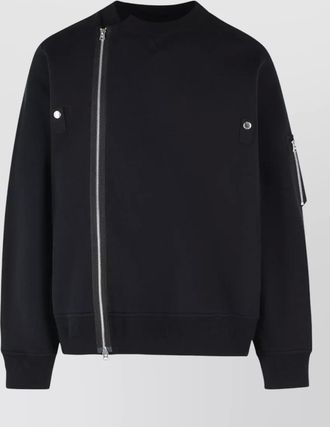 sacai cotton blend sweatshirt jacket