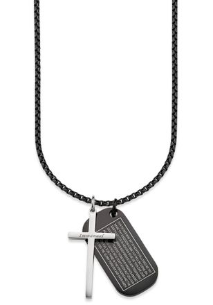 Bruno Banani Kette mit Anhänger »Schmuck Geschenk Halskette Kreuz Vater Unser Venezianerkette«