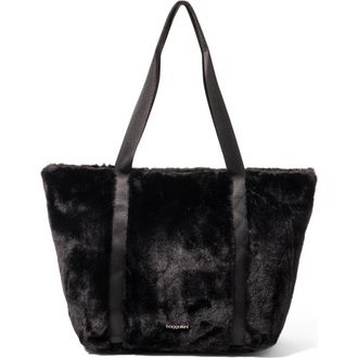 Baggallini Modern Via Tote Bag in Black Faux Fur at Nordstrom
