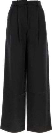 LouLou Black Satin Vione Wide Leg Pant