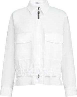Brunello Cucinelli Cotton outerwear jacket in White at Nordstrom, Size Xx-Small Eu