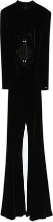 Nissa cut-out velvet jumpsuit - Black
