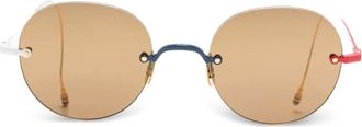 Thom Browne Zonnebril met randloze montuur - Blauw