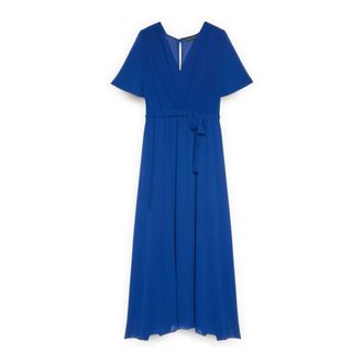 Fiorella Rubino Dream Georgette Jurk - Dames - Maxi kleedjes - Blauw - XL - Polyester - Kleedjes