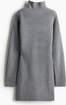 H&M Turtleneck-Kleid aus Kaschmirmix - Grau