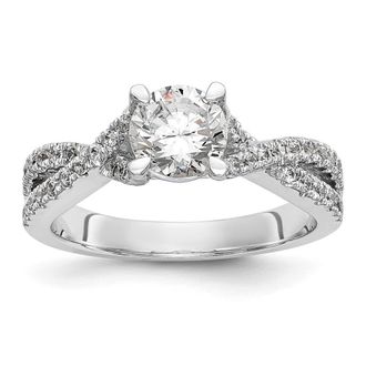 Diamond2Deal 14k White Gold Lab Grown Diamond Wedding Band Ring 0.4Ct Clarity- VS Color- G-H