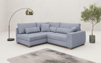 Mr. Couch Ecksofa »Hilla L-Form, bis 140 kg belastbar« mit Taschenfederkern, wahlweise mit Bettfunktion